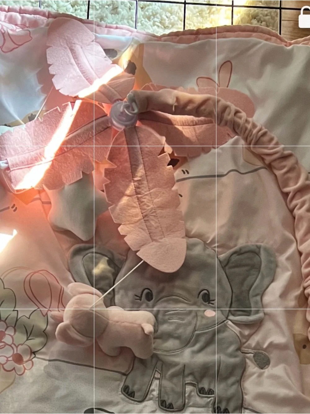 Safari Friends Baby Crib Quilt Set- Mobile and 3 8x10 pictures